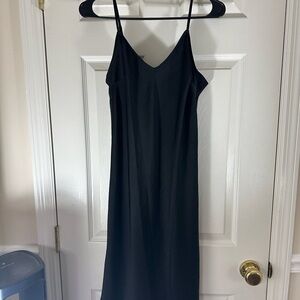 Silky Black Midi Dress
